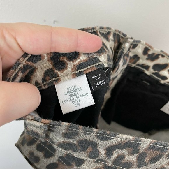 Veronica Beard Jeans Brooke Skinny Coated Leopard Size 24/00 Mid Rise Skinny - Picture 7 of 9